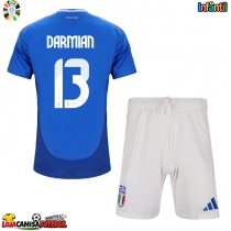 Camisa de Futebol Itália Matteo Darmian #13 Equipamento Principal Infantil Europeu 2024 Manga Curta (+ Calças curtas)